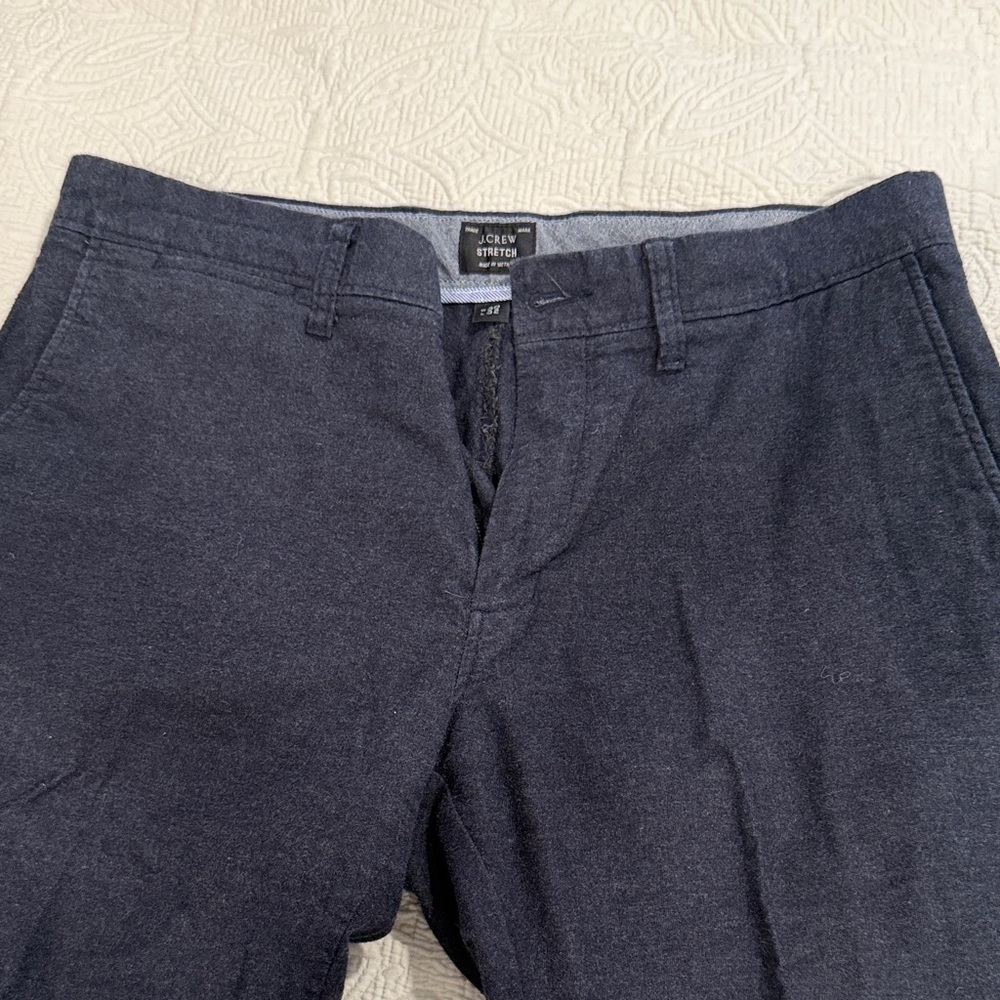 J. Crew Men's Dark Blue Brushed Cotton Chinos